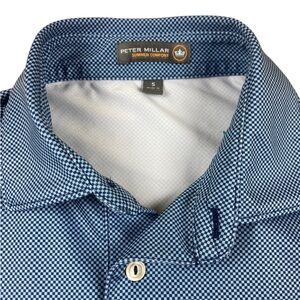 Peter Millar Navy Checkered Polo